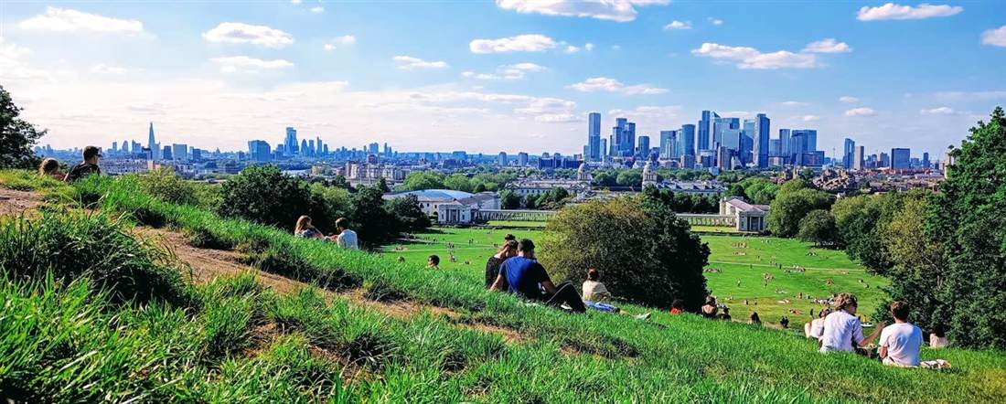 London skyline viewed from Greenwich Park